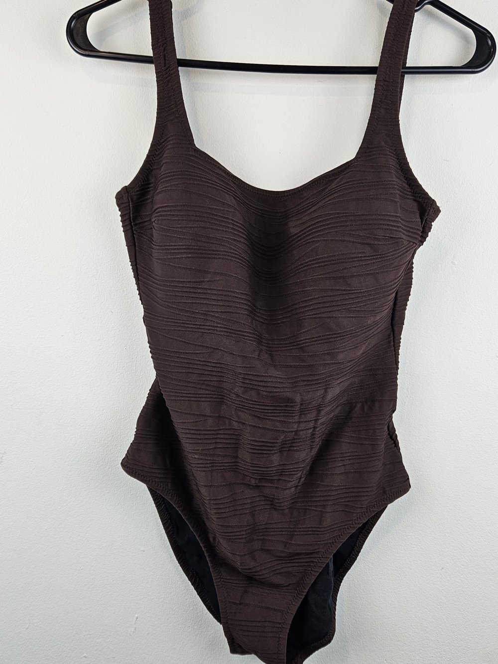Gottex Chocolate Brown Textured One-Piece Swimsuit Size 12